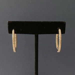 14K Diamond Inside/Outside Hoop Earrings